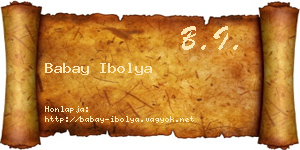 Babay Ibolya névjegykártya